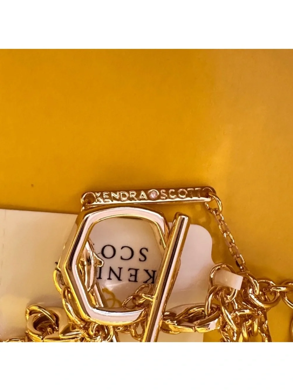 Kendra Scott Gold Layered Necklace with Emerald Green Pendant Abbie
